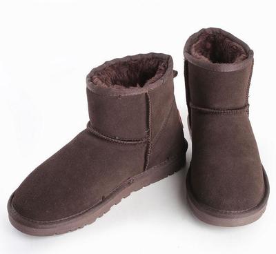 2014秋冬新款5854真皮毛雪地靴女短靴 牛筋底防滑女鞋批發詳解